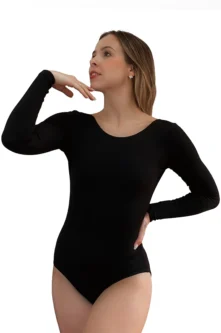 Collant Frente Única preto, vista traseira, Lucia Caliman