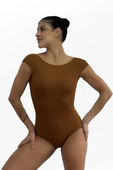 Nova Frente do Collant Ana marrom de manga longa única e modelagem moderna, Lucia Caliman