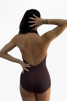 Collant Frente Única marrom, vista traseira, Lucia Calima