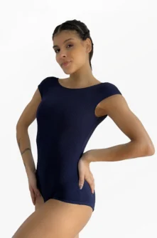 Lateral do Collant Ana azul marinho elegante e confortável, Lucia Caliman