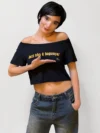 Camiseta Maia Cropped Amanda – Borogodó Dourado